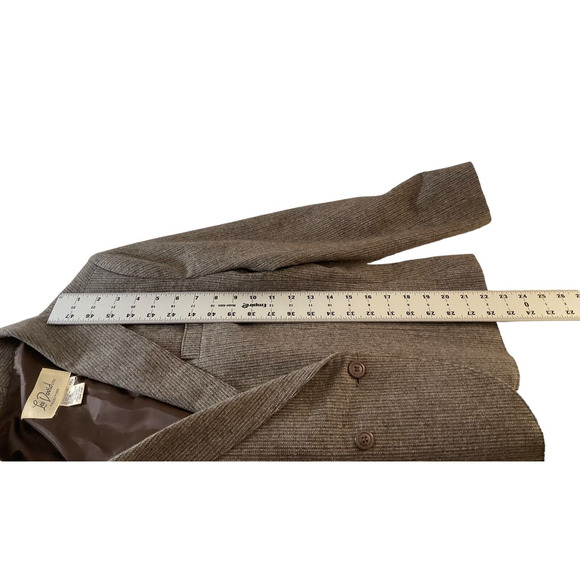 Lee David Womens 11/12 Light Brown Blazer Double-Breasted Wool Blend Notch Lapel - Picture 5 of 8